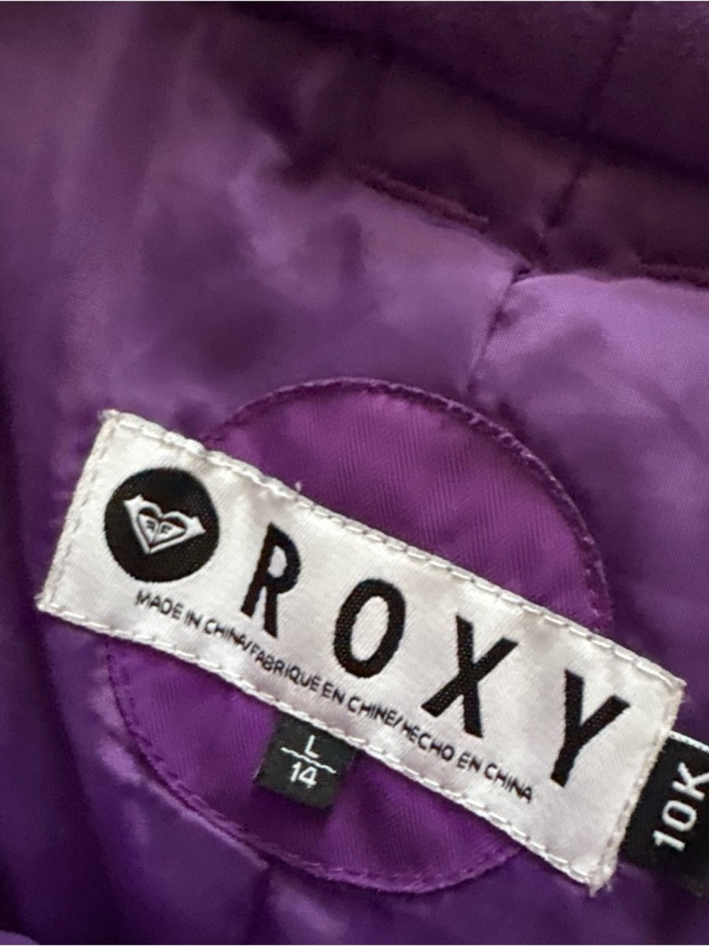 Roxy Girls L 14 Purple 10K Waterproof Ski Snowboard Pants
